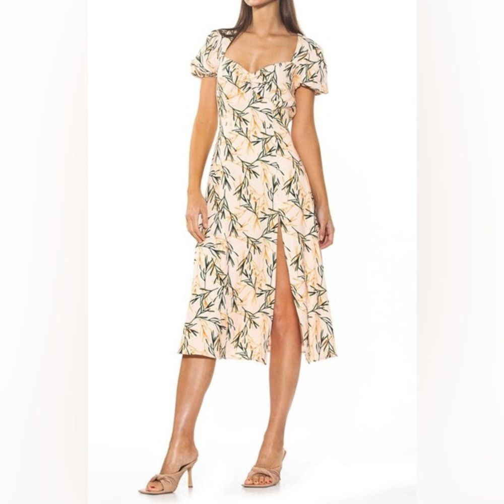 Alexia Admor NWT Gracie Sweetheart Slit Dress size 8 in Beige Wildflower